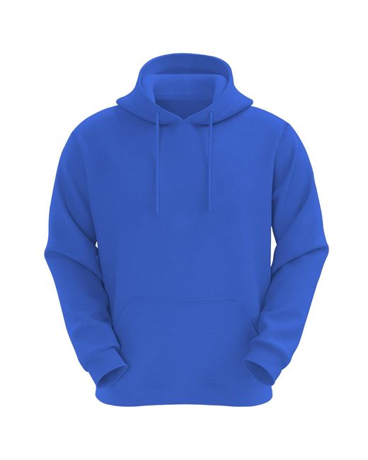 VR2 Denim Blue Plain Hoodie Long Sleeve Pullover for men