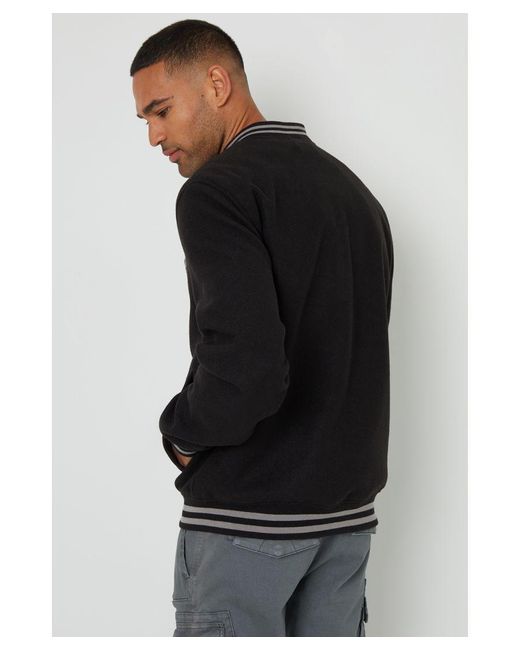 Threadbare Black 'Champ' Varsity Bomber Jacket for men