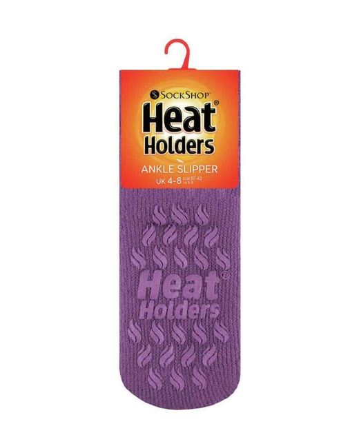 Heat Holders Purple Ladies 2.3 Tog Thermal Low Cut Ankle Slipper Socks