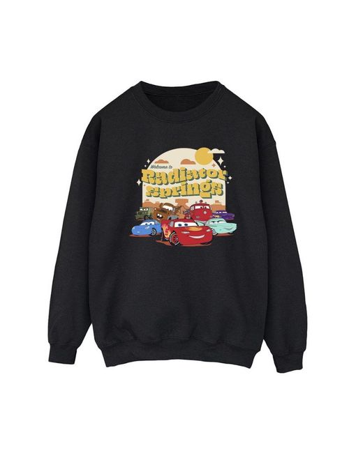Disney Black Ladies Cars Radiator Springs Group Sweatshirt ()