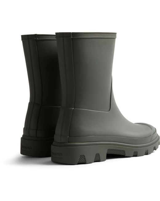 Hunter Black Downpour Short Rubber Dark Wellington Boots for men
