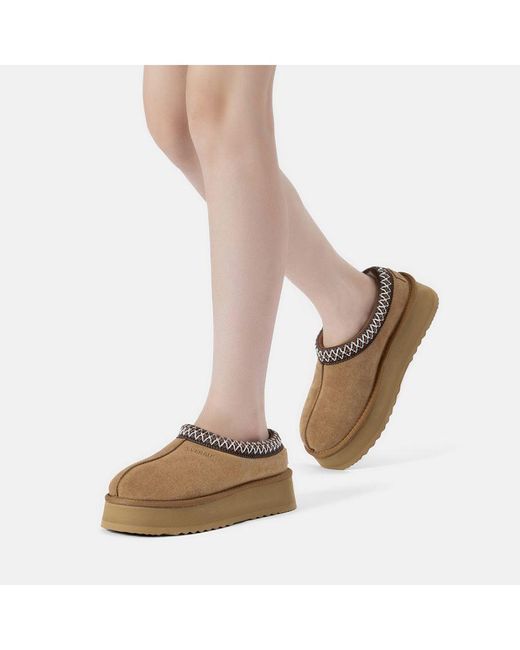 EverAu Australia Brown Ever Au Wonga Leather Slippers