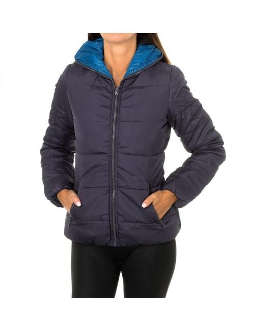 Sisley Blue Padded Jacket With Hooded Collar 2Bq7530T7