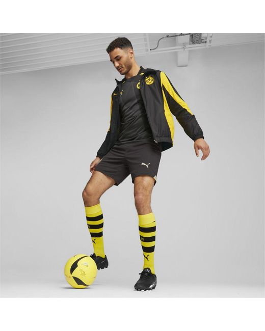 PUMA Black Borussia Dortmund Pre-Match Football Jacket for men