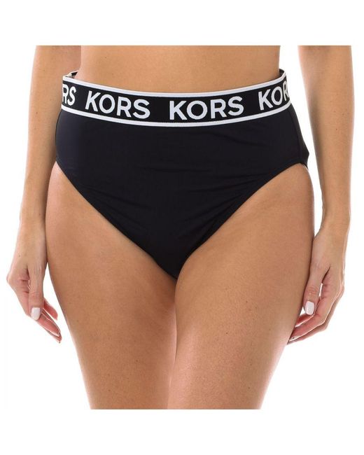 Michael Kors Blue S High-waist Bikini Panties Mm2m512 Polyamide