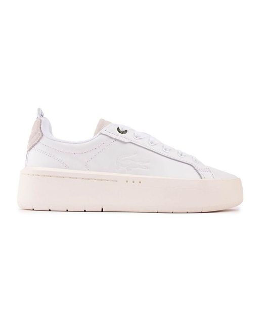 Lacoste White Carnaby Platform Trainers