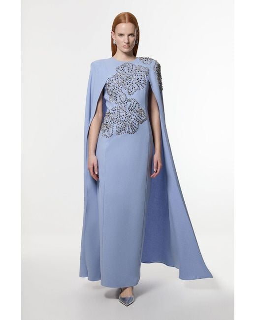 Karen Millen Petite Placed Floral Crystal Embellished Tailored