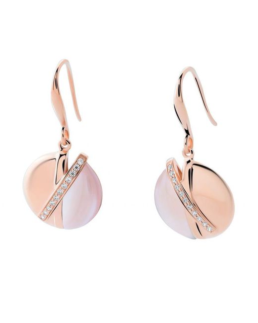 Orphelia Pink 'Moragene' 925 Sterling Drop Earrings
