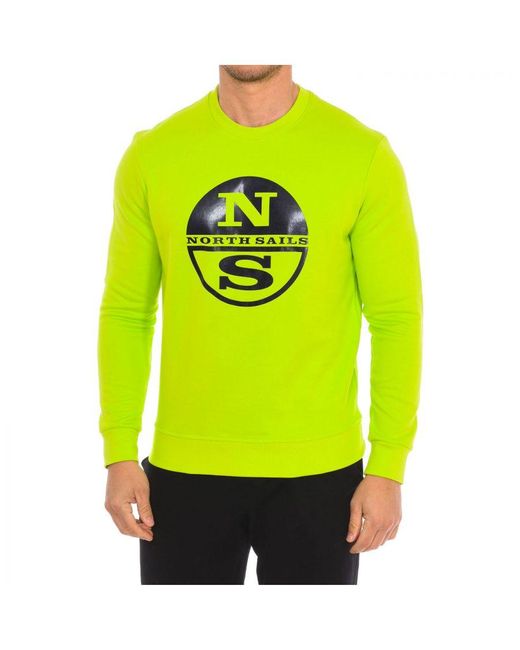 North Sails Yellow Long-Sleeved Crew-Neck Sweatshirt 9024130 for men