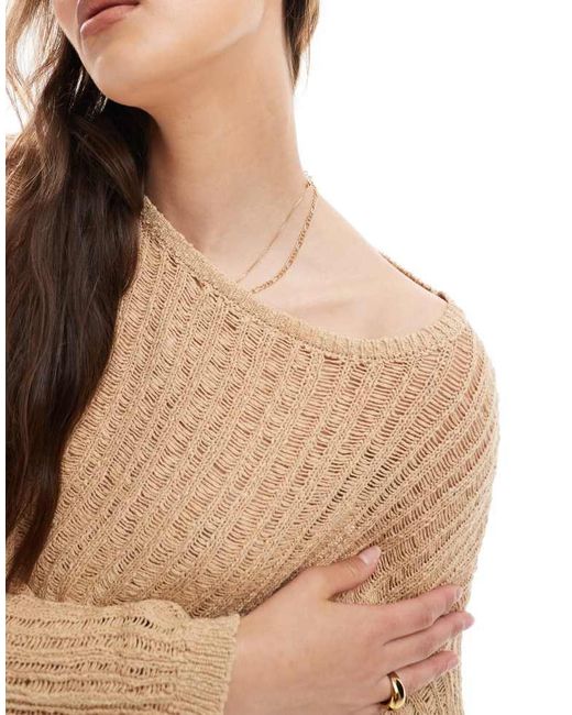 Cotton On Blue Ladder Knit Crop Pullover