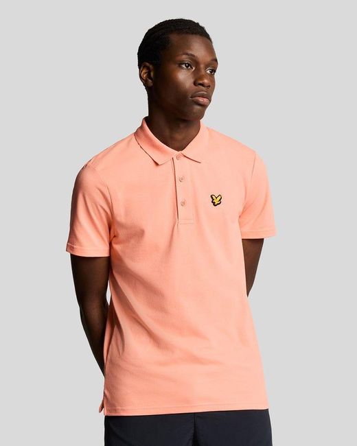 Lyle & Scott Pink Sports Short Sleeve Polo Shirt for men