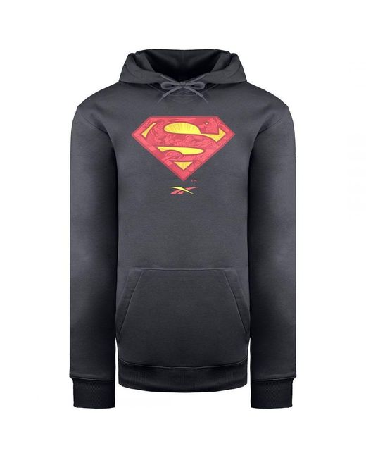 Reebok Blue X Dc Superman Dark Graphite Hoodie for men