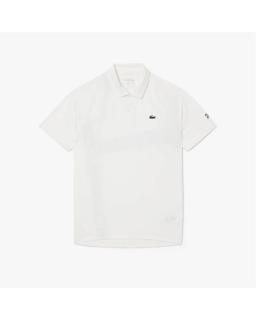 Lacoste White Djokovic On Court Polo Shirt for men