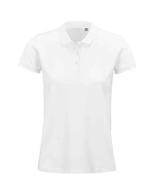 Sol's White Ladies Planet Organic Polo Shirt