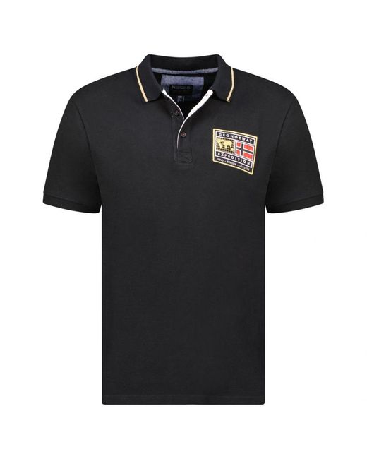 GEOGRAPHICAL NORWAY Black Short-Sleeved Polo Shirt Sy1308Hgn for men