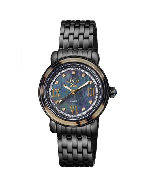 Gv2 Gray Marsala Tortoise Swiss Quartz Mother Of Pearl Dial, Suede Watch Stainless Steel