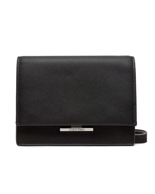 Calvin Klein Black Linear Shoulder Bag