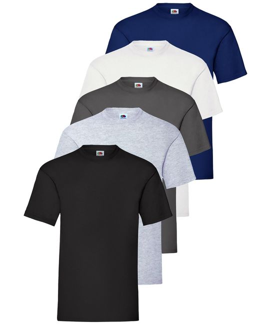 Fruit Of The Loom Blue T-Shirt 5 Pack for men
