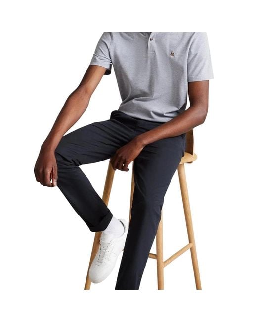 Ted Baker Blue Genay Slim Fit Smart Trousers for men