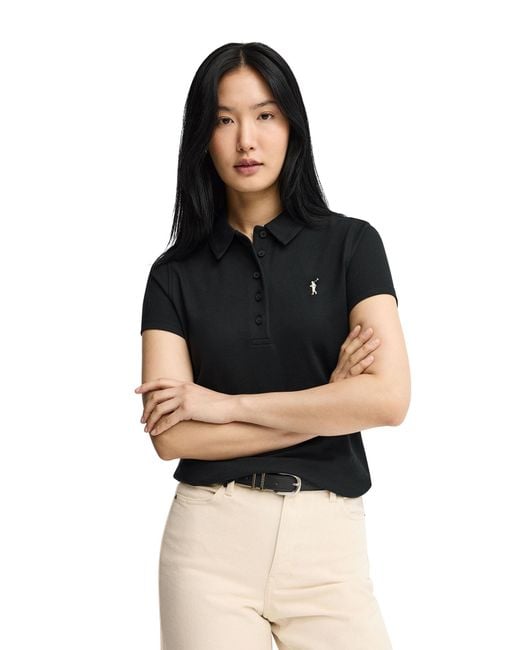 POLO CLUB Black Short Sleeve Slim Fit Shirt Polo-Shirt-S-S7