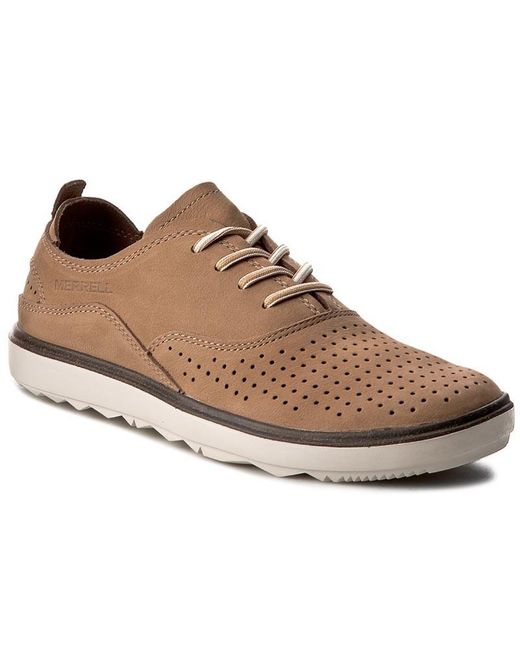 Merrell Brown Around Town Lace Air Shoes Nubuck Leather