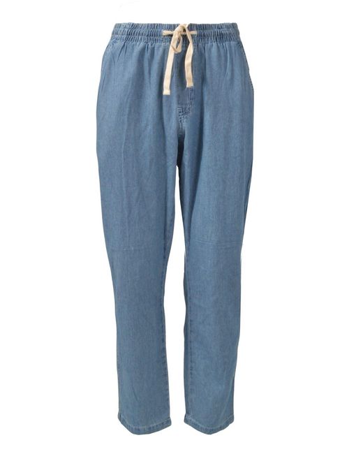 Pull&Bear Blue Cotton Ankle Grazer Joggers for men