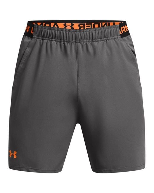 Under Armour Gray Vanish Fitness Shorts With Bold Logo for men