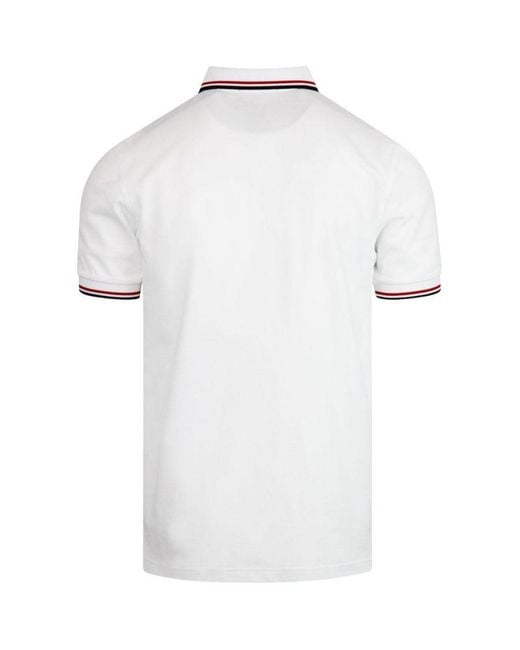 Fred Perry White M3600 Twin Tipped Polo Shirt for men