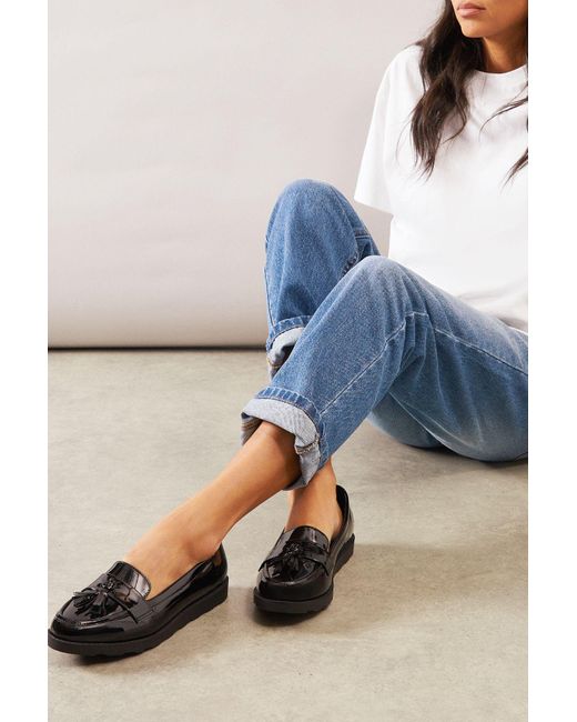 Good for the Sole Blue Brittany Faux Leather Tassel Loafers