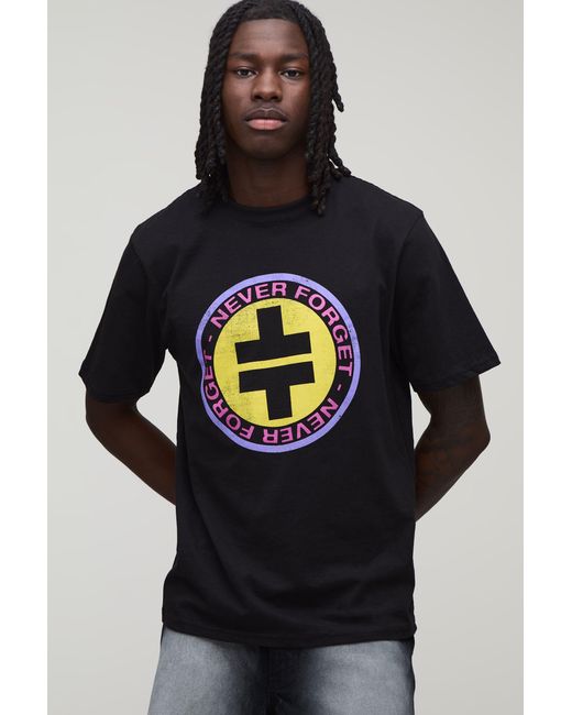 BoohooMAN Black Regular Take That Never Forget License Print T-Shirt for men