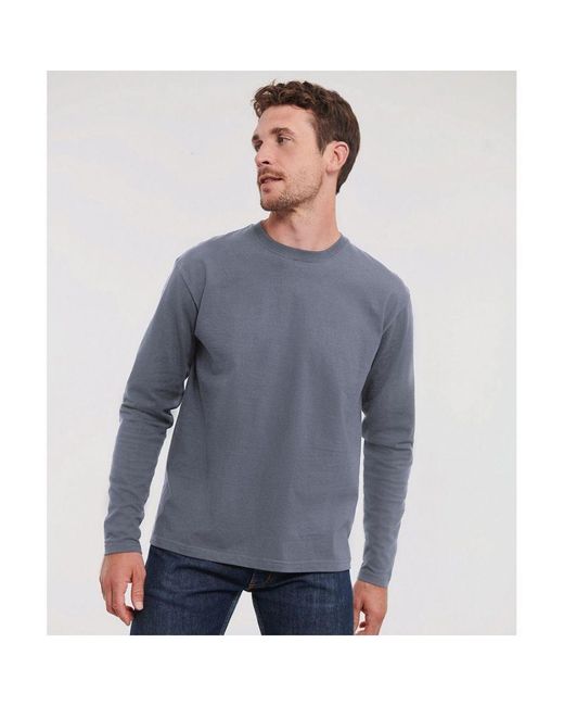 Russell Gray Classic Long-Sleeved T-Shirt (Convoy) for men