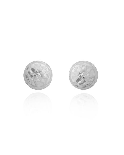 The Jewellery Stockroom Metallic Sterling Hammered Disc Stud Earrings