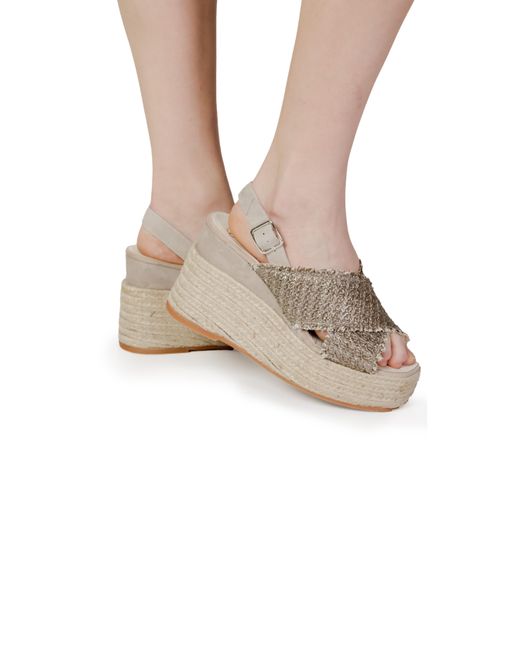 Espadrilles Natural Wedge Sandals Crossstrap Style