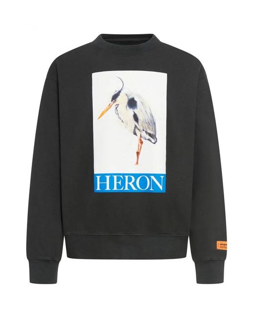 Heron Preston Black Bird Painted Crewneck Sweatshirt for men