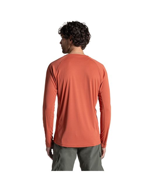 Craghoppers Orange Solarshield+ Nosilife Long-Sleeved T-Shirt (Dark Sahara) for men