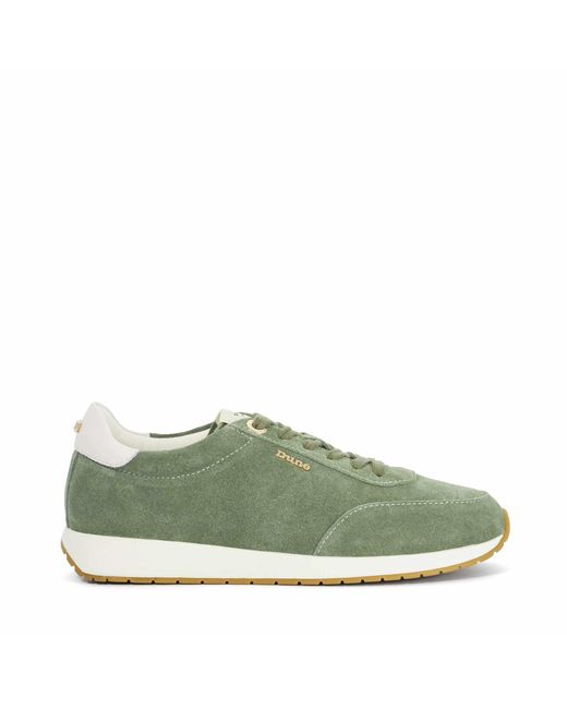Dune Green Ettah Suede Lace-Up Runner Trainers