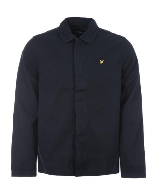 Lyle & Scott Blue Washed Drill Overshirt Jacket Cotton for men