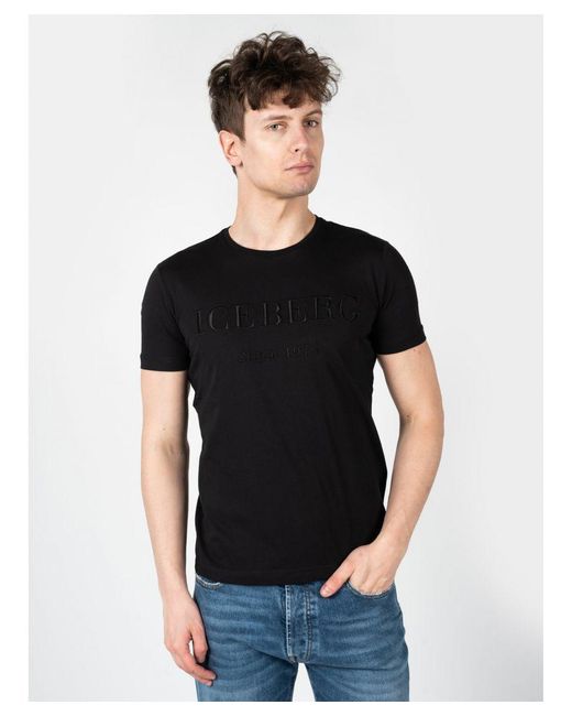 Iceberg T-shirt C-neck Mannen Zwart in het Black voor heren