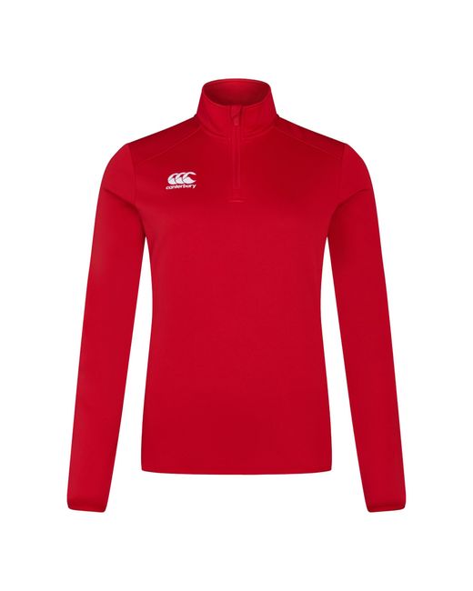 Canterbury Red Ladies Club Quarter Zip Training Midlayer (Flag)
