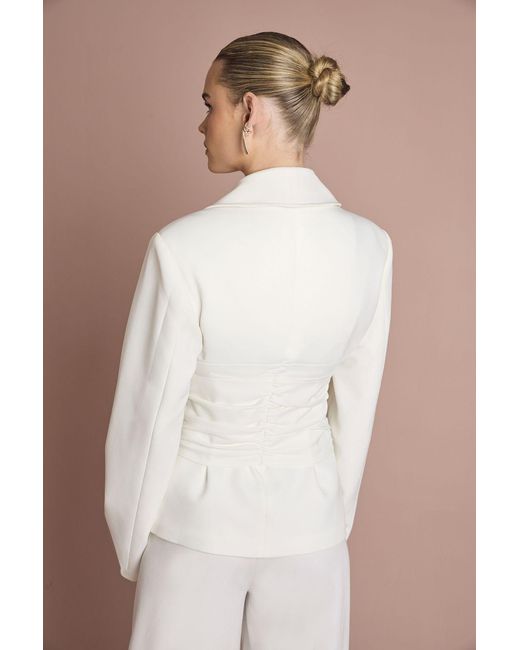 Boohoo Natural Obi Tie Waist Blazer