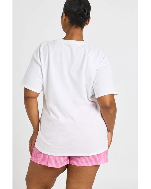 Boohoo Pink Plus Lobster Printed T Shirt