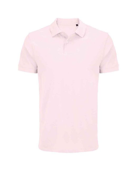 Sol's Pink Adult Pacific Pique Twin Needle Stitch Polo Shirt (Pale)