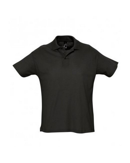 Sol's Black Summer Ii Pique Short Sleeve Polo Shirt for men