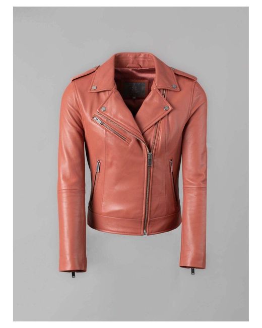 Lakeland Leather Orange Grasmere Biker Jacket