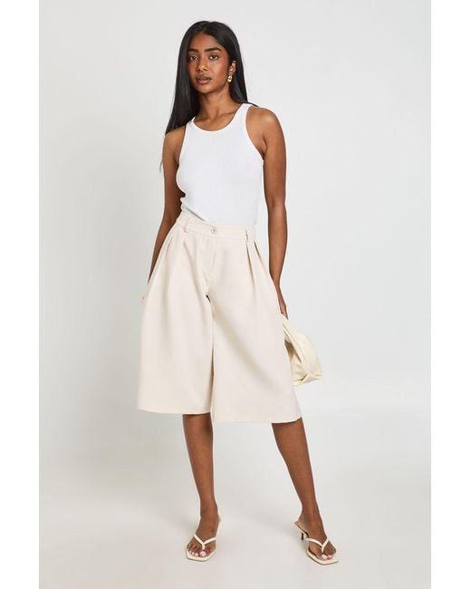 Boohoo Natural Tailored Bermuda Shorts