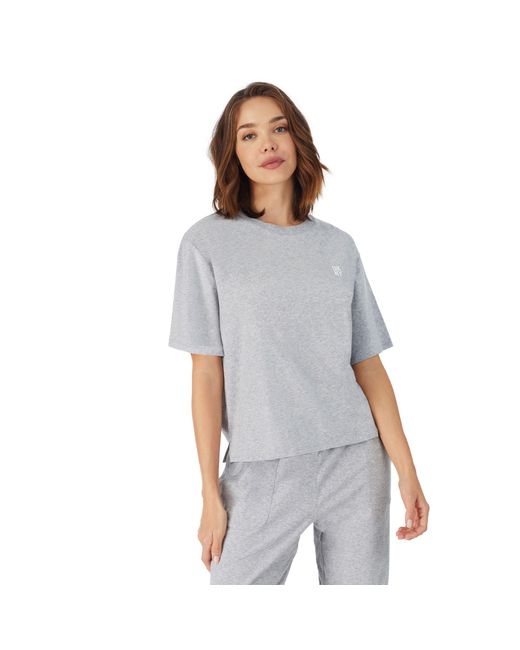 DKNY Gray Cotton Logo T-Shirt Marl