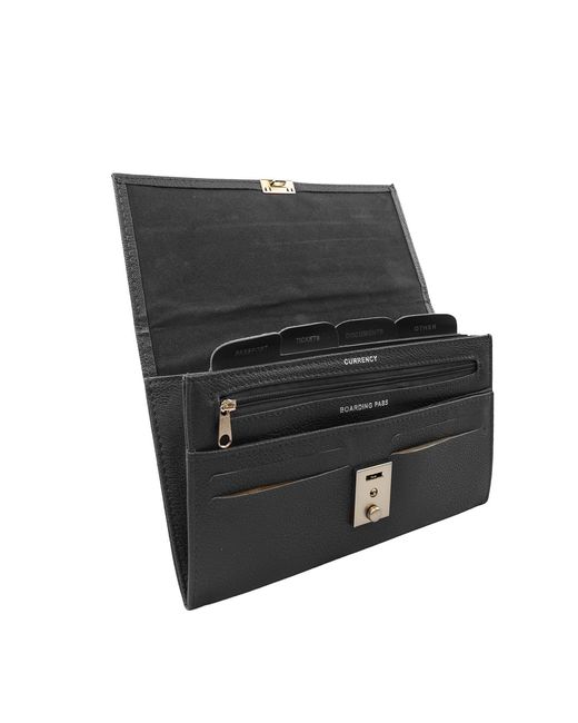 Woodland Leathers Black Passport Holder Travel Document Wallet Organiser