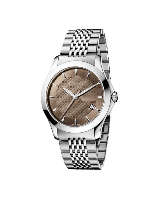 Gucci White Ya126406 Watch Stainless Steel for men
