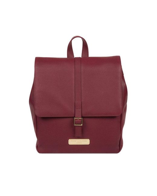 Pure Luxuries Red 'Daisy' Pomegranate Leather Backpack
