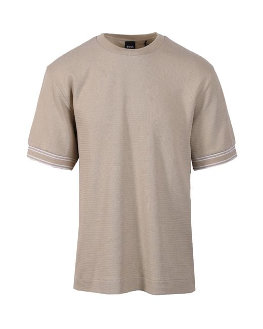 Boss Natural Tigerman T-Shirt Open Cotton for men